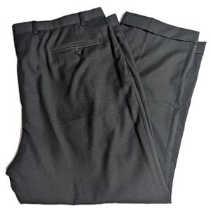 Riviera by Jack Victor Men's Black Dress Pants 42R 27" Nanoperformance 120s Wool